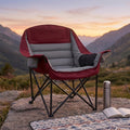 Heavy Duty Oversized Portable Folding Chair Suitable for Adults - XXL Capacity Camping Chair with Cup Holder & Side Pockets, 450lbs Weight Capacity