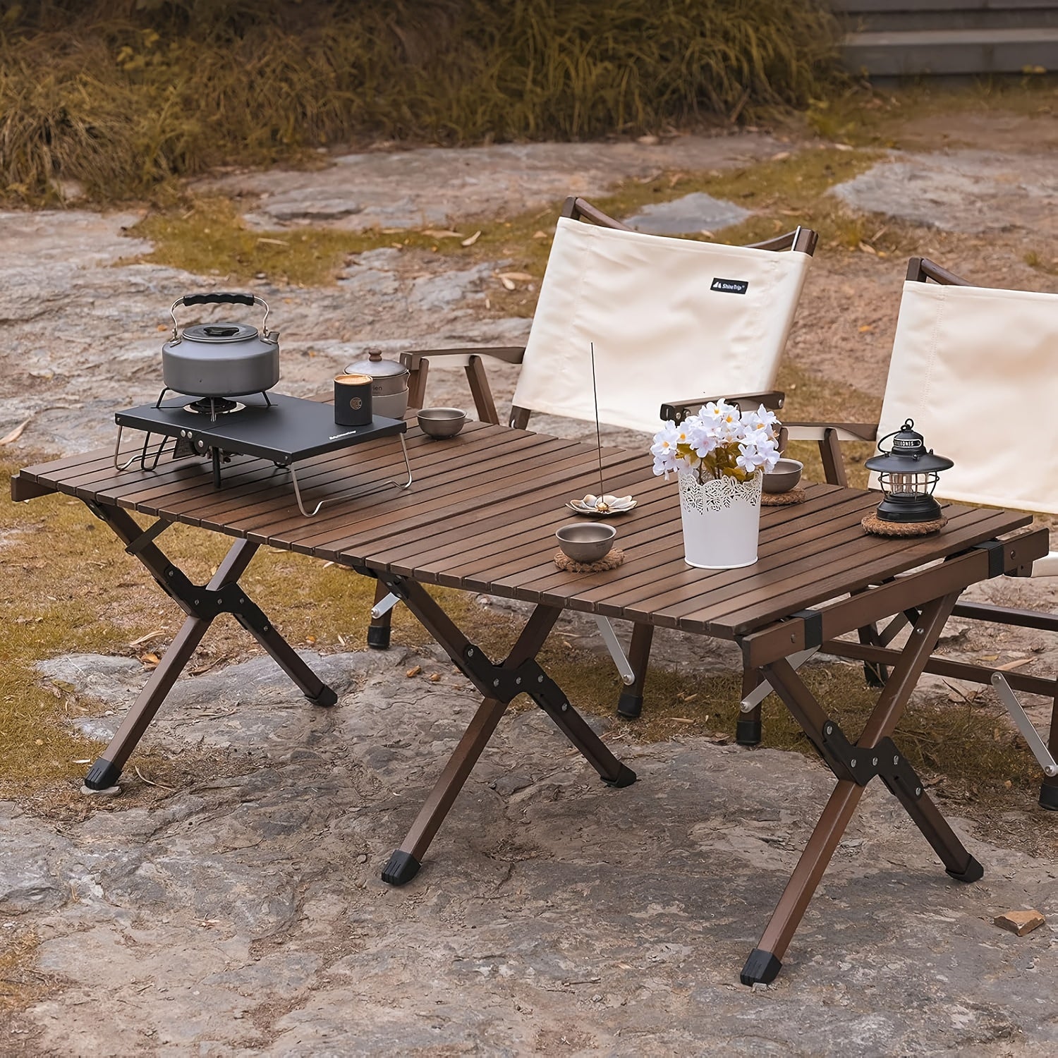 tankesiPortable Folding Egg Roll Table Lightweight Solid Wood Design With Beech And Pine Suitable For Camping, Picnics And Barbecues Sturdy Outdoor Patio Table With Detachable Legs Easy To Carry Picnic Accessory And Must-Have For Barbecues