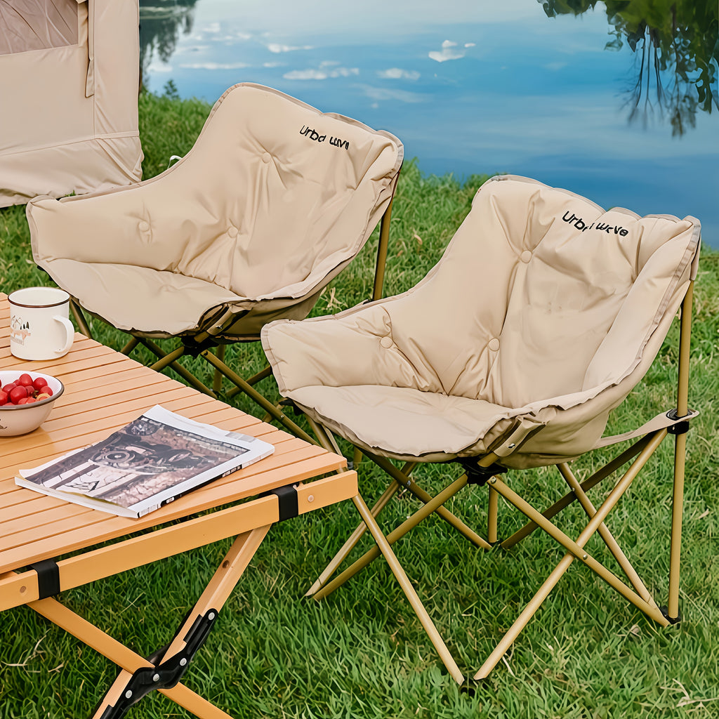 URBANWAVE Outdoor Folding Chair - Lightweight Portable Foldable Stool with Instant Setup, Durable Steel Frame & Oxford Fabric for Camping