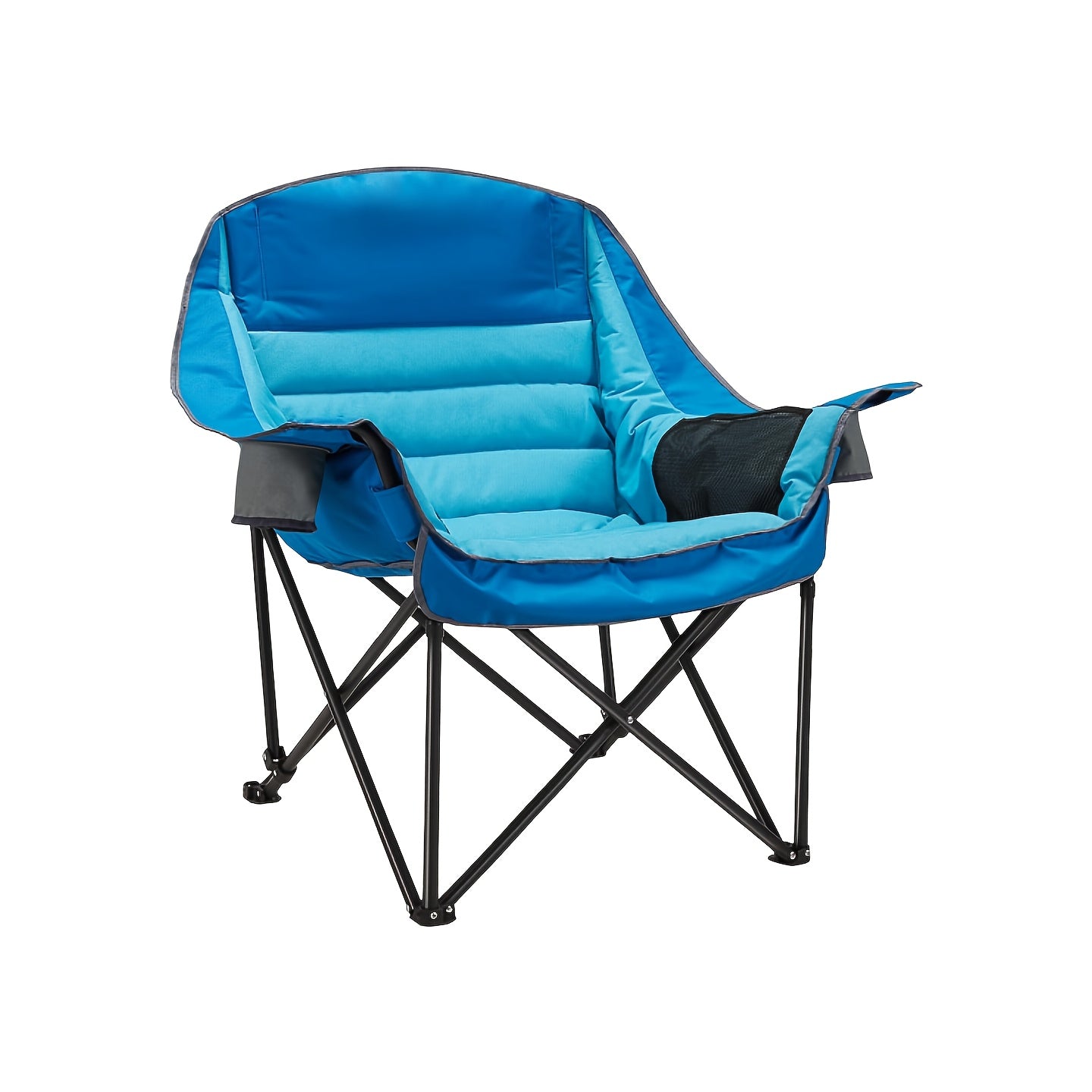 Large Size Portable Folding Heavy-Duty Camping Chair with Side Cup Holder Storage Bag, Sturdy And Durable Outdoor Fishing Sports Travel Chair