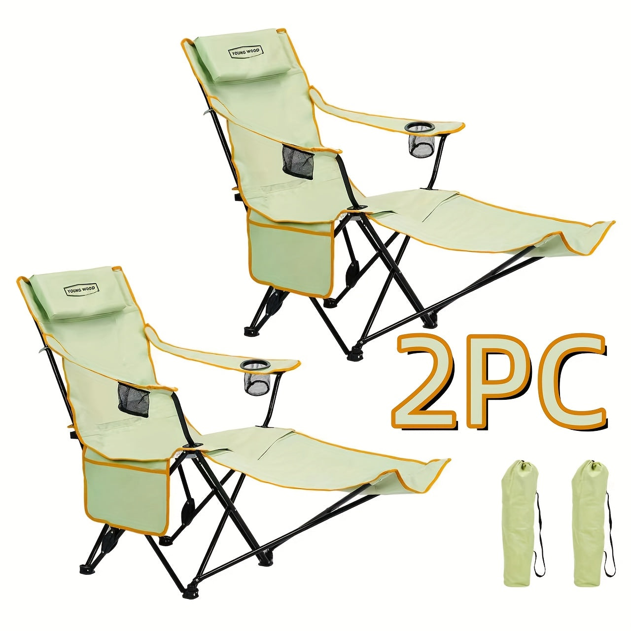 Walker Camping Chairs for Adults - A 6-Legged Beach Chair Featuring a Footrest, Adjustable Reclining from 90° to 135°, Perfect for Outdoor Lounging