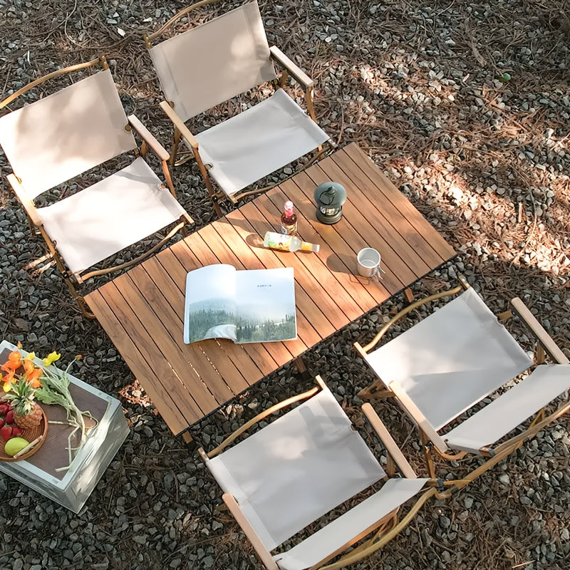 tankesiPortable Folding Egg Roll Table Lightweight Solid Wood Design With Beech And Pine Suitable For Camping, Picnics And Barbecues Sturdy Outdoor Patio Table With Detachable Legs Easy To Carry Picnic Accessory And Must-Have For Barbecues