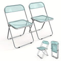 Transparent Folding Chair 2pcs Transparent Acrylic Folding Chair Set | Foldable Comfortable Activity Chair for Parties & Outdoor