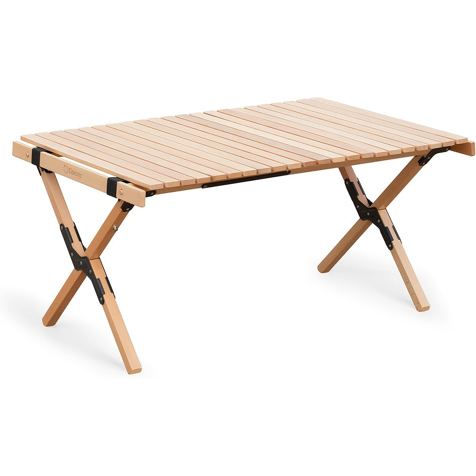 tankesiPortable Folding Egg Roll Table Lightweight Solid Wood Design With Beech And Pine Suitable For Camping, Picnics And Barbecues Sturdy Outdoor Patio Table With Detachable Legs Easy To Carry Picnic Accessory And Must-Have For Barbecues