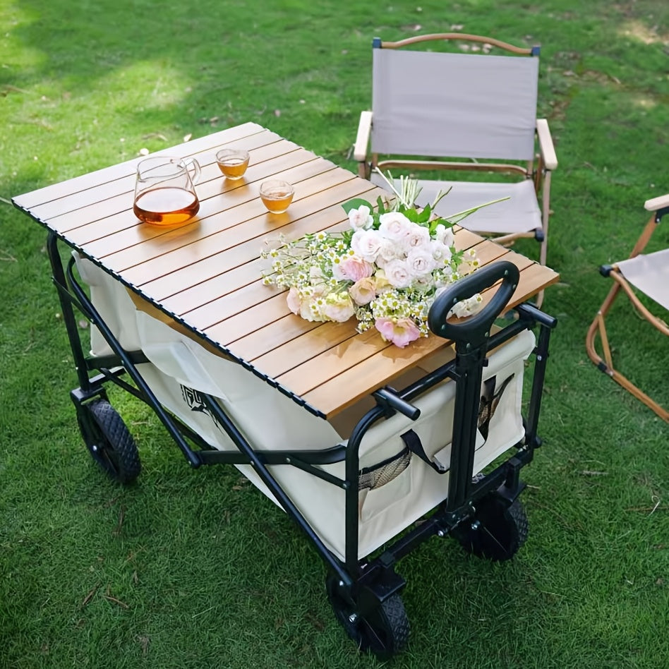Outdoor Camping Trolley Table, Foldable Camping Dining Table, Campsite Trolley Tabletop, Egg Roll Table, Small Trailer Tabletop, Space-Saving Design, Easy to Install