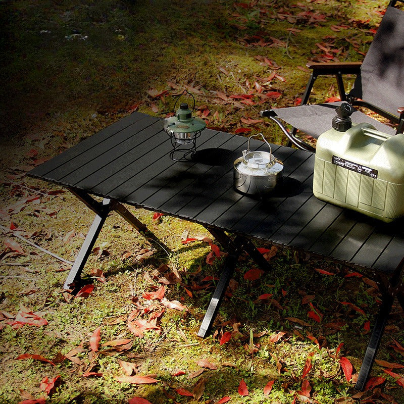 Portable Camping Large Folding Egg Roll Table, Beach Table, Courtyard Barbecue Party Table, Suitable for Use in All Four Seasons, Portable Table for Camping, Courtyard, Park and Living Room, A Festival Gift for Family and Friends