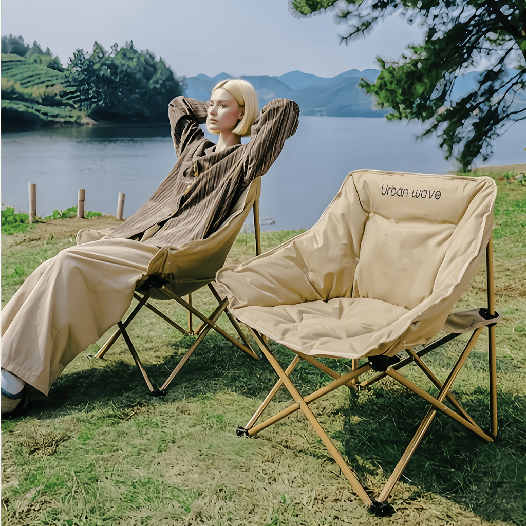 URBANWAVE Outdoor Folding Chair - Lightweight Portable Foldable Stool with Instant Setup, Durable Steel Frame & Oxford Fabric for Camping