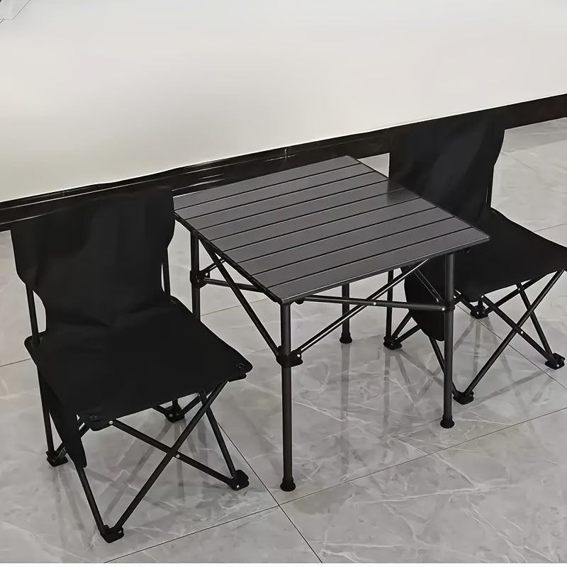 Portable Stainless Steel Folding Table with Storage Bag, Camping BBQ Folding Table, Barbecue Picnic Table, Minimalist Style, Sturdy and Easy to Use, Portable Camping Equipment, Outdoor Picnic, Suitable for Camping and Barbecues, Load Capacity