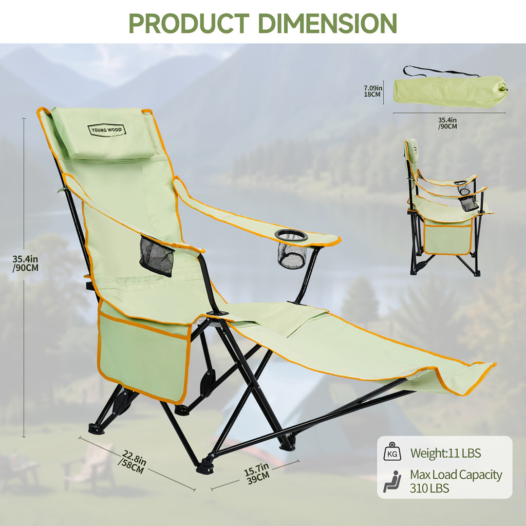 Walker Camping Chairs for Adults - A 6-Legged Beach Chair Featuring a Footrest, Adjustable Reclining from 90° to 135°, Perfect for Outdoor Lounging