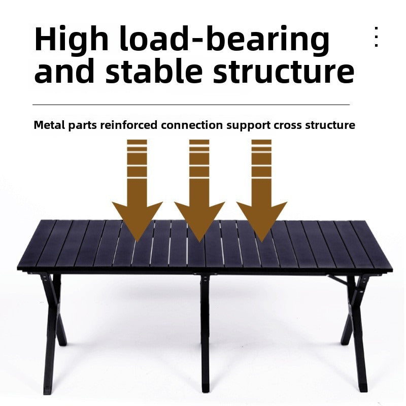 Portable Camping Large Folding Egg Roll Table, Beach Table, Courtyard Barbecue Party Table, Suitable for Use in All Four Seasons, Portable Table for Camping, Courtyard, Park and Living Room, A Festival Gift for Family and Friends