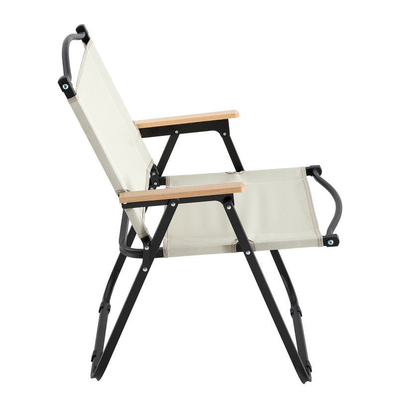 Beige 2pcs Folding Chair Suitable for Camping, Picnics, Beach Outings, Backyard Barbecues, And Patio Gatherings