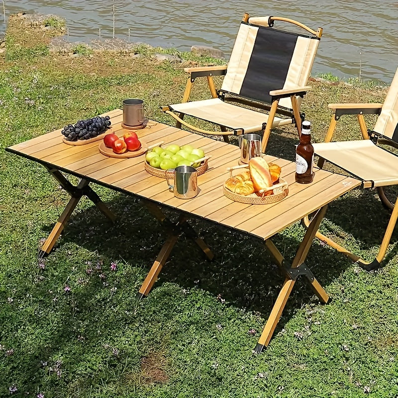 tankesiPortable Folding Egg Roll Table Lightweight Solid Wood Design With Beech And Pine Suitable For Camping, Picnics And Barbecues Sturdy Outdoor Patio Table With Detachable Legs Easy To Carry Picnic Accessory And Must-Have For Barbecues