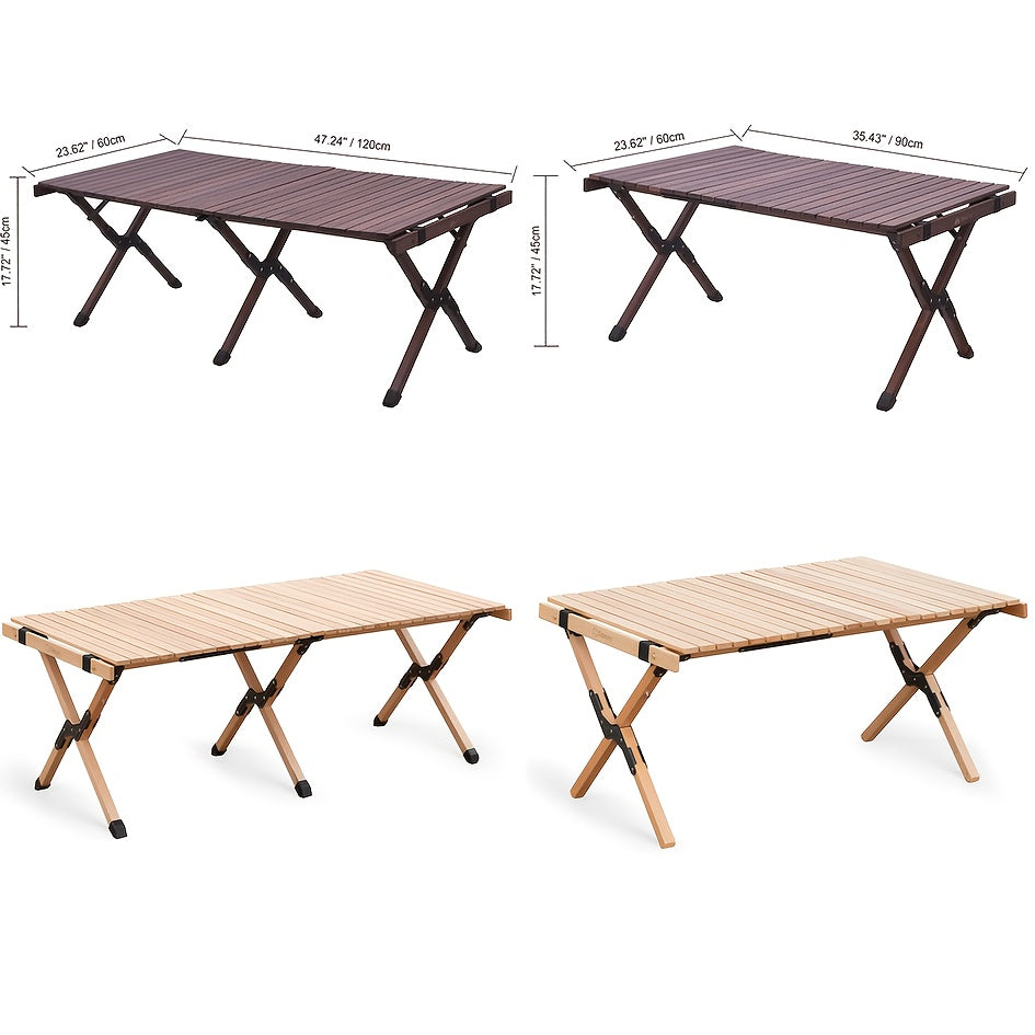tankesiPortable Folding Egg Roll Table Lightweight Solid Wood Design With Beech And Pine Suitable For Camping, Picnics And Barbecues Sturdy Outdoor Patio Table With Detachable Legs Easy To Carry Picnic Accessory And Must-Have For Barbecues
