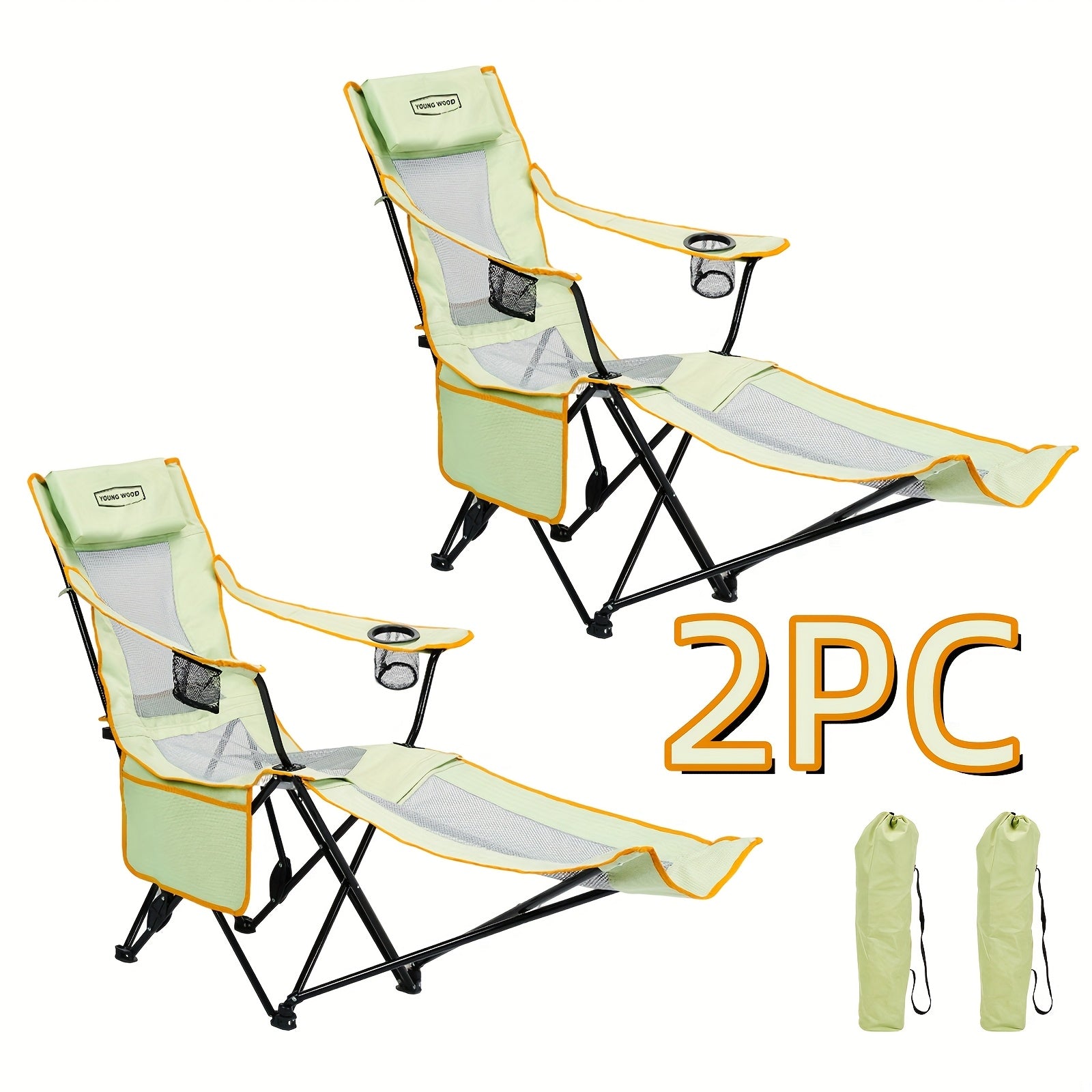 Walker Camping Chairs for Adults - A 6-Legged Beach Chair Featuring a Footrest, Adjustable Reclining from 90° to 135°, Perfect for Outdoor Lounging
