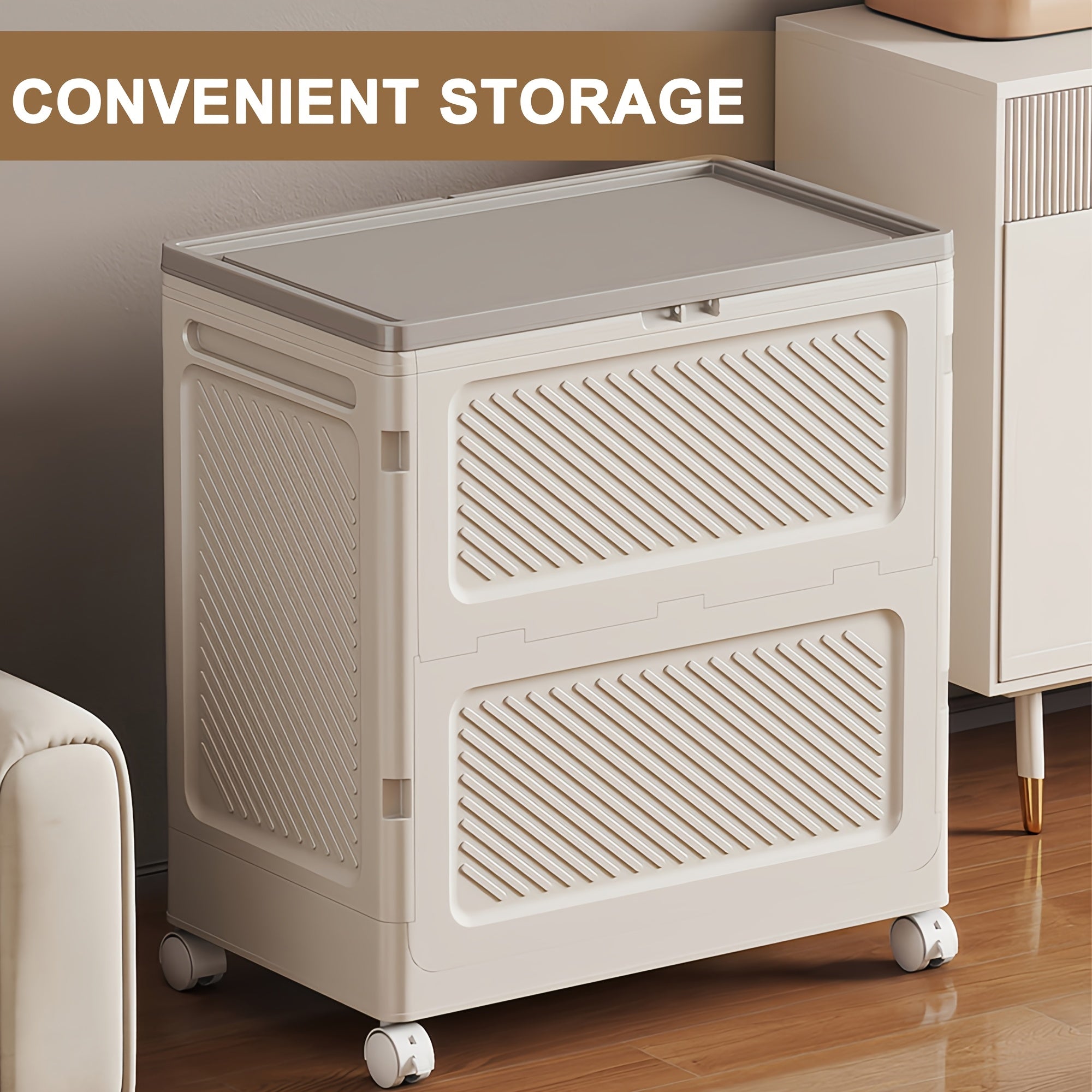 Large Capacity Waterproof And Dustproof Storage Box with Wheels, Multi Purpose Home Storage And Organization Solution Suitable for Bedroom, Living Room, Bathroom And Kitchen