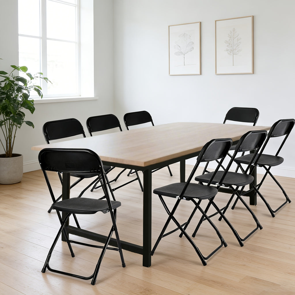 Commercial Folding Chairs, 400lbs Capacity Steel Frame Plastic Chair for Indoor Outdoor, Stackable Plastic Chairs for Wedding, Party, Office