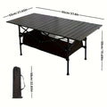 Portable Folding Camping Table for Outdoor Use, Non-Adjustable Egg Roll Design