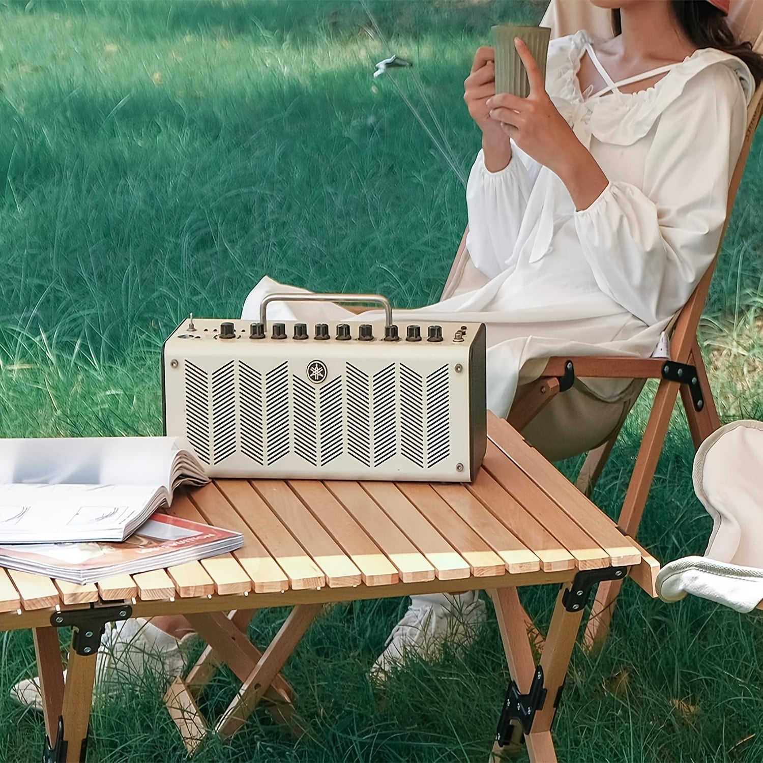 tankesiPortable Folding Egg Roll Table Lightweight Solid Wood Design With Beech And Pine Suitable For Camping, Picnics And Barbecues Sturdy Outdoor Patio Table With Detachable Legs Easy To Carry Picnic Accessory And Must-Have For Barbecues