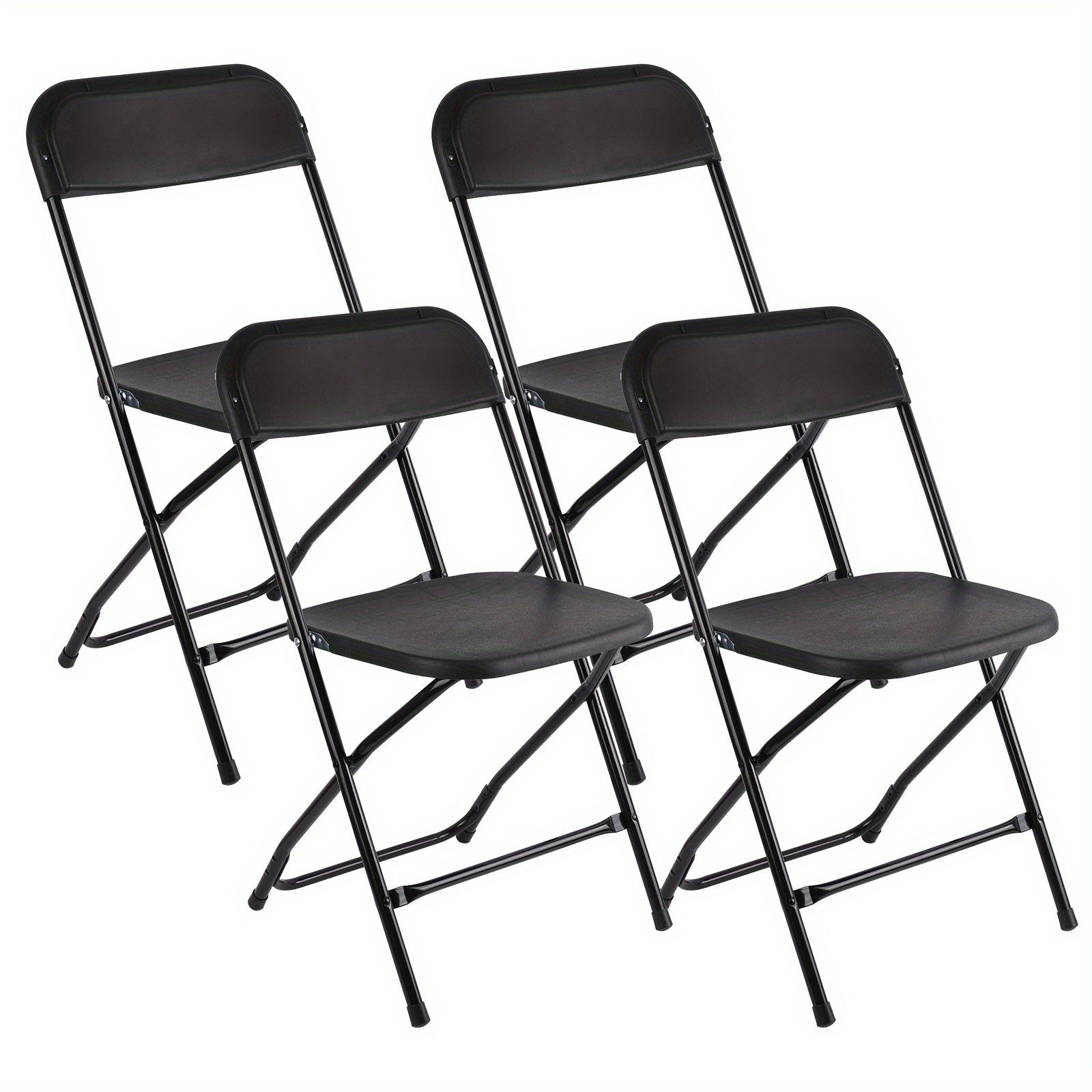 Commercial Folding Chairs, 400lbs Capacity Steel Frame Plastic Chair for Indoor Outdoor, Stackable Plastic Chairs for Wedding, Party, Office