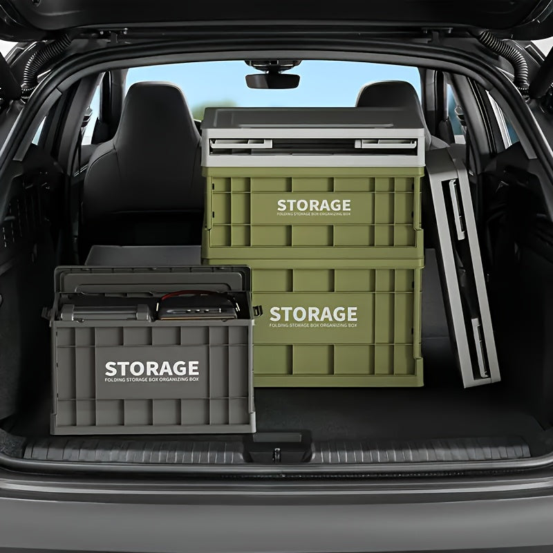Outdoor Camping Large Capacity Foldable Outdoor Storage Box with Wheels, Waterproof Plastic Material, Multi-Purpose Use for Camping, Garden Tools, and More - 24.02\