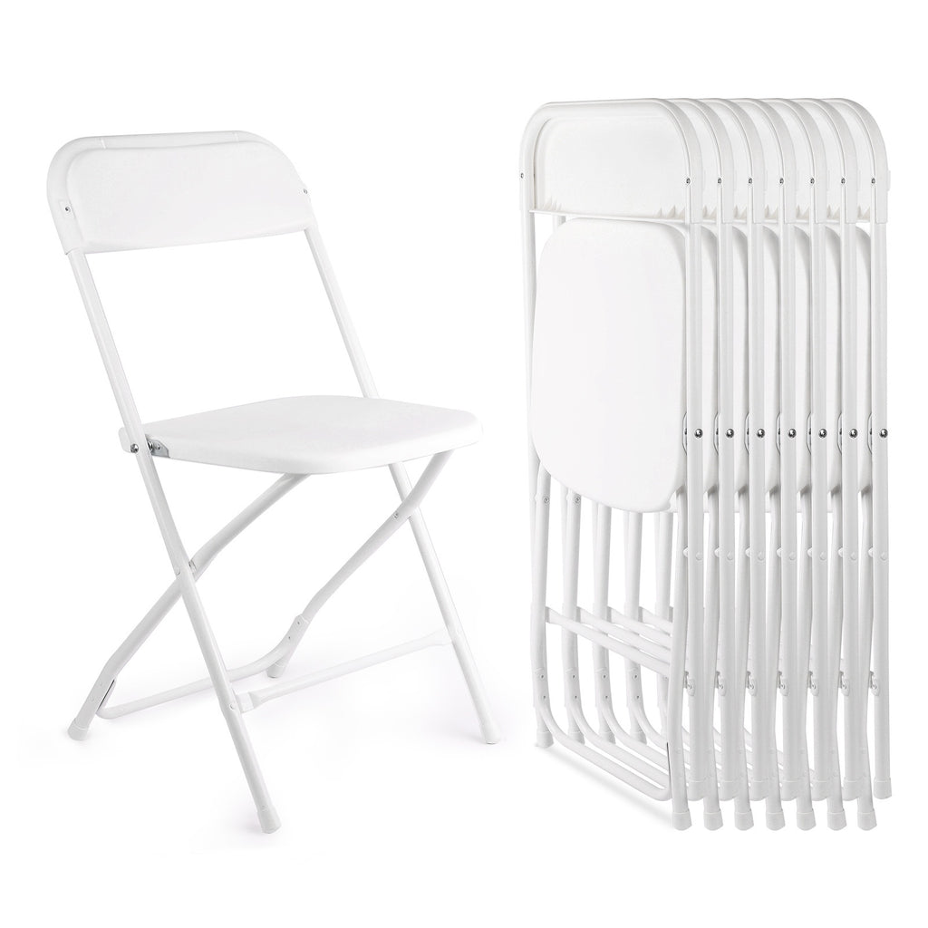 Commercial Folding Chairs, 400lbs Capacity Steel Frame Plastic Chair for Indoor Outdoor, Stackable Plastic Chairs for Wedding, Party, Office