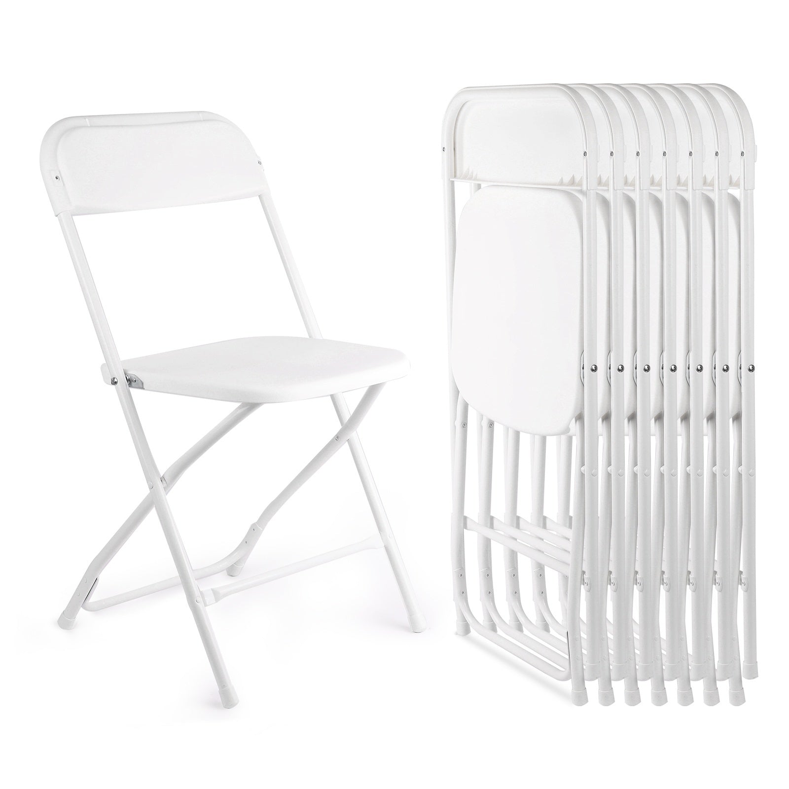 Commercial Folding Chairs, 400lbs Capacity Steel Frame Plastic Chair for Indoor Outdoor, Stackable Plastic Chairs for Wedding, Party, Office