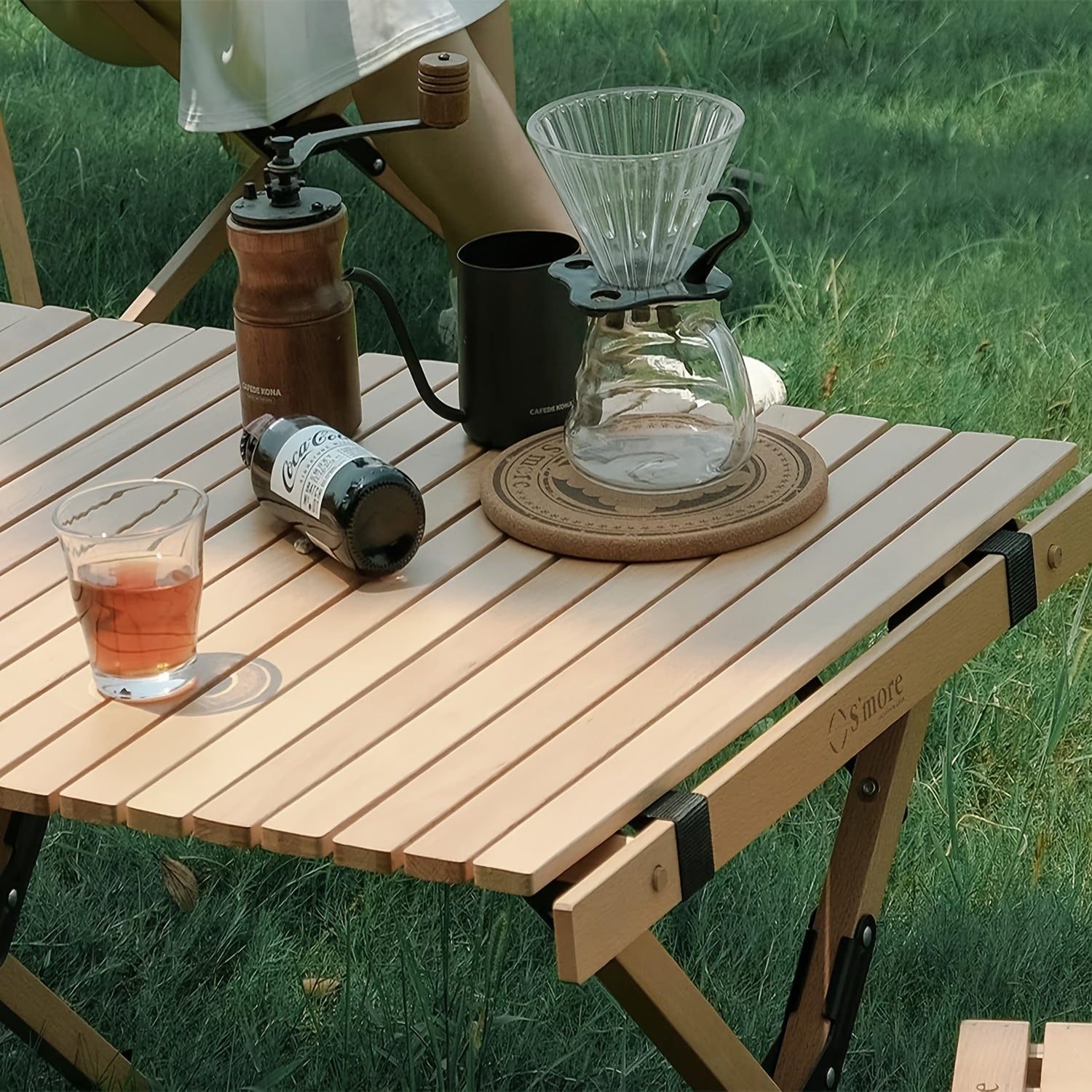 tankesiPortable Folding Egg Roll Table Lightweight Solid Wood Design With Beech And Pine Suitable For Camping, Picnics And Barbecues Sturdy Outdoor Patio Table With Detachable Legs Easy To Carry Picnic Accessory And Must-Have For Barbecues