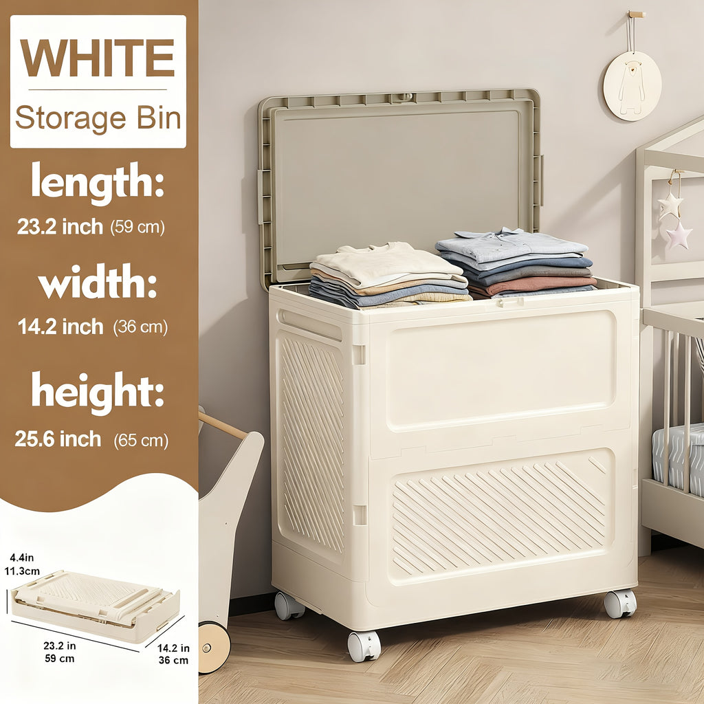 Large Capacity Waterproof And Dustproof Storage Box with Wheels, Multi Purpose Home Storage And Organization Solution Suitable for Bedroom, Living Room, Bathroom And Kitchen