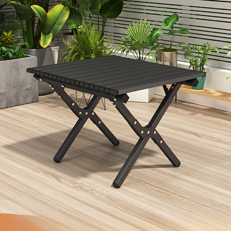 1pc Outdoor Folding Egg Roll Table Set - Portable Aluminum Alloy Camping Table, Picnic BBQ Table and Chair Combo, Lightweight Moon Chair Full Set, Family Road Trip Camping Supplies