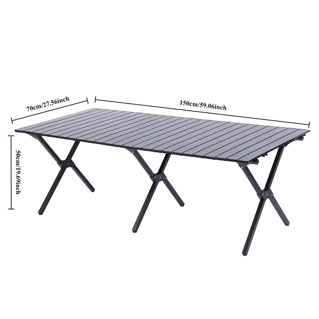 Portable Camping Large Folding Egg Roll Table, Beach Table, Courtyard Barbecue Party Table, Suitable for Use in All Four Seasons, Portable Table for Camping, Courtyard, Park and Living Room, A Festival Gift for Family and Friends
