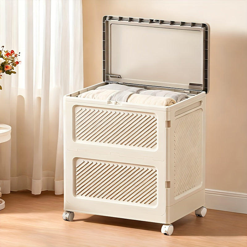 Large Capacity Waterproof And Dustproof Storage Box with Wheels, Multi Purpose Home Storage And Organization Solution Suitable for Bedroom, Living Room, Bathroom And Kitchen