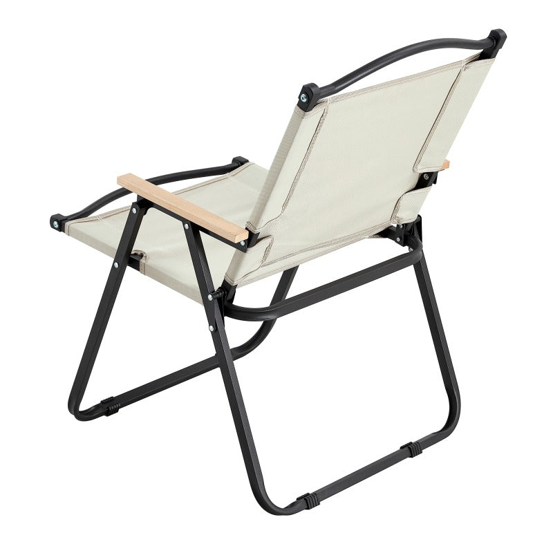 Beige 2pcs Folding Chair Suitable for Camping, Picnics, Beach Outings, Backyard Barbecues, And Patio Gatherings