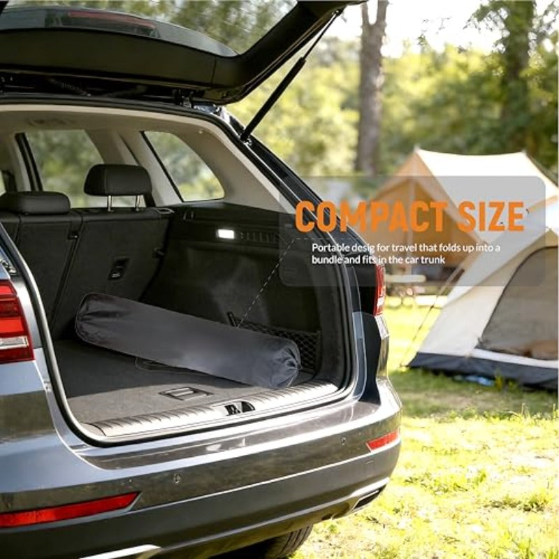 Egg Roll-Up Camping TableAluminum Rolled-Up Tabletop Scratch-Resistant Non-Slip Base X-Shaped Legs Lightweight Multi-Purpose for Indoor Outdoor Use