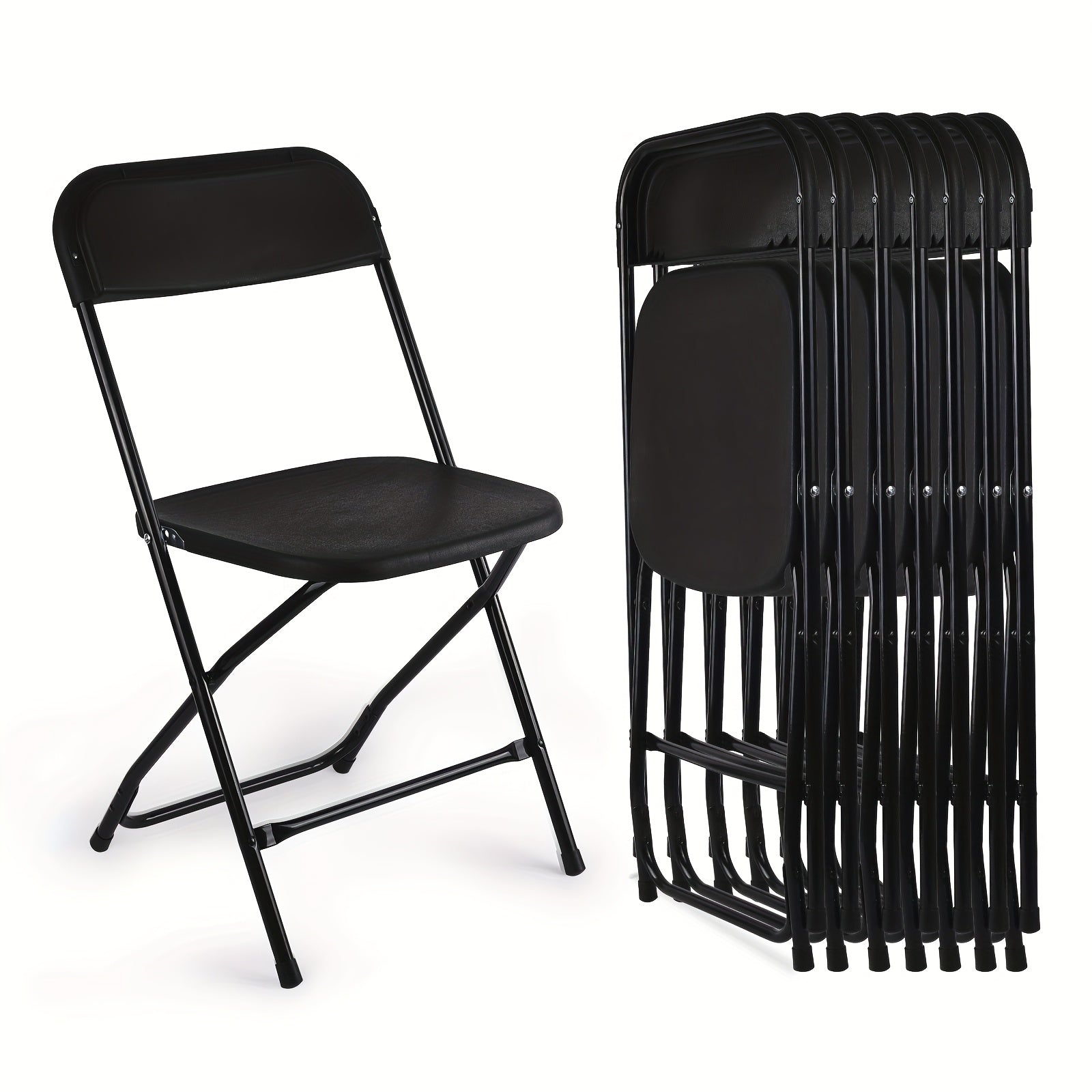 Commercial Folding Chairs, 400lbs Capacity Steel Frame Plastic Chair for Indoor Outdoor, Stackable Plastic Chairs for Wedding, Party, Office