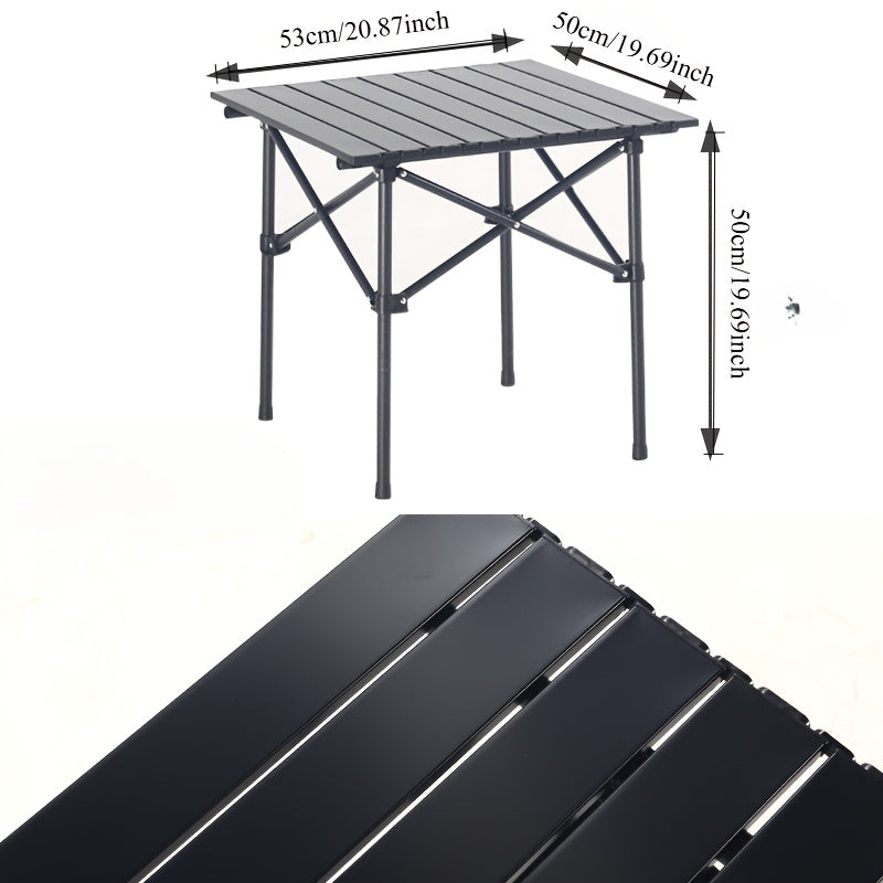 Portable Stainless Steel Folding Table with Storage Bag, Camping BBQ Folding Table, Barbecue Picnic Table, Minimalist Style, Sturdy and Easy to Use, Portable Camping Equipment, Outdoor Picnic, Suitable for Camping and Barbecues, Load Capacity